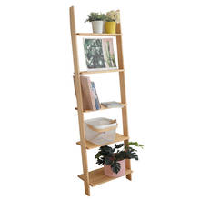 Nordic solid wood floor trapezoidal shelf against wall Multistory ladder simple flower rack bookshelf shelves organization 2024 - compre barato