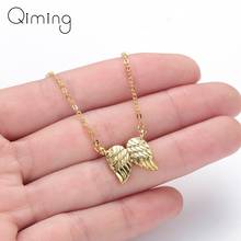 2020 Angel Wings Necklace Women Girls Copper Rose Gold Chain Tiny Dainty Fashion Jewelry Friend Sister Necklaces  2024 - buy cheap