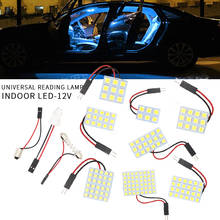 12 15 24 SMD 5050 LED Auto Panel Light Reading Dome Bulb Car Interior Roof Map Lamp With T10 W5W C5W C10W Festoon 3 Adapter Base 2024 - buy cheap