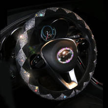 Universal Rhinestone Car Steering Wheel Covers Bling Diamond Crystal Auto Wheel Covers for Women Girls Car  Interior Accessories 2024 - buy cheap