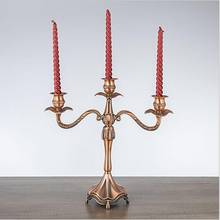 Suporte de velas para decoração, porta-velas antigo metal em cobre h32cm para decoração de casa 2024 - compre barato
