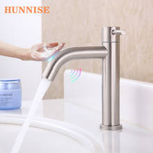 Touch Basin Faucet Brushed Nickel Sensor Bathroom Mixer Tap Single Cold Basin Faucet Smart Touch Bathroom Basin Faucets 2024 - buy cheap