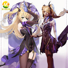 Game Genshin Impact Fischl Cosplay Costume Anime Girl Purple Lovely Uniform Dress For Adult Women Halloween Fancy Outfit 2024 - buy cheap