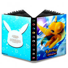 Álbum pokémon com suporte para cartões, 240 peças, pasta adesiva, coleção de cartas pokémon, para crianças, lista de brinquedos para presente 2024 - compre barato