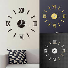 Modern DIY Number Wall Clock 3D Mirror Surface Sticker Home Decor Art Giant Wall Clock Watch With Roman Numerals Big Clock 2024 - buy cheap