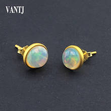 VANTJ 100% 925 Sterling Silver Natural Opal Stud Earrings for Women Wedding Earrings Fashion Anniversary Jewelry Gift 2024 - buy cheap