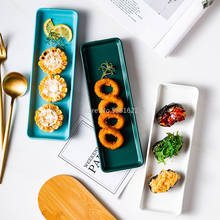 Plato de cerámica para Sushi, tira de comida occidental, Sashimi, vajilla creativa japonesa europea, plato de pescado para el hogar, mate 2024 - compra barato