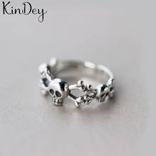 Kindey Punk Personality Silver Color Skull Rings For Women Wedding Jewelry Adjustable Antique Finger Ring Anillos 2024 - buy cheap