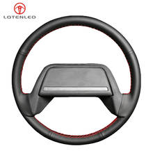 LQTENLEO Black Artificial Leather Hand-stitched Car Steering Wheel Cover For Lada 2114 2001-2013 2108 1998-2005 2115 1998-2012 2024 - buy cheap