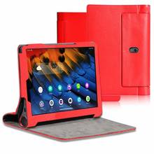 Funda de la serie lichi para Lenovo yoga tab5 YT-X705, carcasa protectora inteligente de cuero PU con soporte abatible para tableta de 10,1 pulgadas y bolígrafo 2024 - compra barato