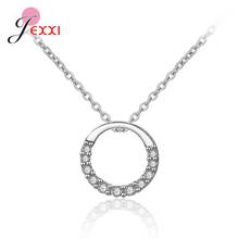 New Fashion 925 Sterling Silver Shinning Cubic zirconia Circle Pendant Necklaces For Women Girls Birthday Party Jewelry 2024 - buy cheap