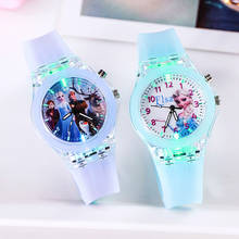 New Disney Frozen Princess Pattern Children Watch Toys Fashion Crystal Cartoon Leather Quartz Wristwatch for Girls Kids Toy Gift 2024 - buy cheap