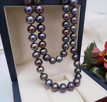 Beautiful 8-9mm Natural tahitian black pearl necklace 32" 2024 - buy cheap