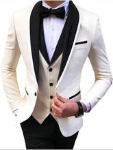 Mens suits 3 Pieces Party Costume Slim Fit Suits Classic Design Shawl Lapel Tuxedos Prom Suit Blazer Pants Vest for Wedding 2024 - buy cheap