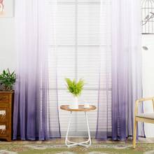 Modern gradient color window tulle curtains for living room bedroom organza voile curtains Hotel Decoration blue Sheer curtains 2024 - buy cheap
