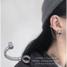 Pendientes colgantes de estilo Hip Pop para mujer, aretes con cadena Simple, borla única, Clip para el hueso del oído, regalos de joyería para fiesta 2024 - compra barato