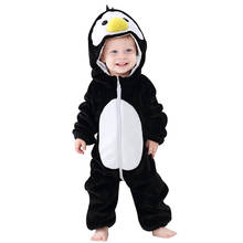 Purim-disfraces de Halloween para bebés, niños y niñas, disfraz de pingüino de animales de dibujos animados, mono de franela, Kigurumi 2024 - compra barato