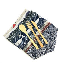 3PCS/Set Bamboo Knives Spoon Fork Travel Utensils Dinnerware Zero Waste Cutlery Eco-friendly Set with Portable Case 2024 - buy cheap