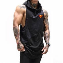 Brand New Casual Clothing Singlet  Fitness Hooded Tops Gyms Tank Top Men Cotton Vest Bodybuilding Muscle Tops Sleeveless Shirt 2024 - buy cheap