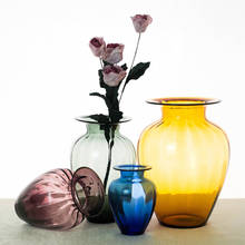 Vaso de vidro para decoração de casa, vaso de vidro para mesa de café, decoração fresca e simples, vaso de flores colorido para criatividade 2024 - compre barato