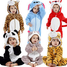 Комбинезон фланелевый детский с капюшоном, мультяшный рисунок, Пижама-комбинезон в виде животного, костюм панды, Одежда для новорожденных 2024 - купить недорого