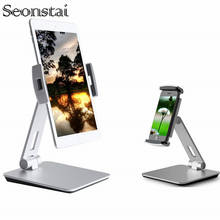 Soporte plegable Universal para tableta, base de montaje de escritorio de aluminio ajustable, compatible con teléfonos inteligentes de 3,5-6,5 pulgadas, 7-13 pulgadas, iPad 2024 - compra barato