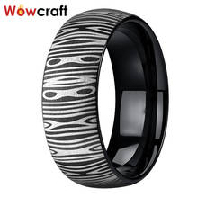 6mm 8mm Black Engraved Rings Tungsten Carbide Band for Men Women Brushed Finish Domed Comfort Fit 2024 - buy cheap