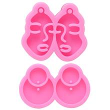 Shiny Mirror Earrings Epoxy Resin Mold Keychain Casting Silicone Mould DIY Crafts Jewelry Pendant Making Tools 2024 - buy cheap