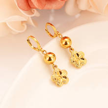 Gold flower beads drop Earrings Women/Girl,Love Trendy  fashion Jewelry wedding bridal party  kids children best gift 2024 - buy cheap