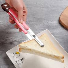 Stainless Steel Tongs Metal BBQ Tongs Bread Salad Food Serving Tongs 20cm Meat Barbecue Clip Silicone Kitchen Cooking Utensils 2024 - buy cheap