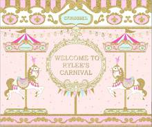 7x5FT Welcome to Carnival Light Pink Gold Carousel House Washable Wrinkle Free Photo Studio Background Backdrop Polyester Fabric 2024 - buy cheap