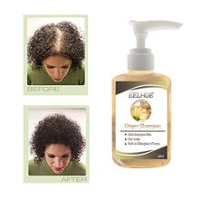 Shampoo de gengibre 60ml é usado para perda de cabelo anti-dente, shampoo refrescante e controle de oleosidade 2024 - compre barato