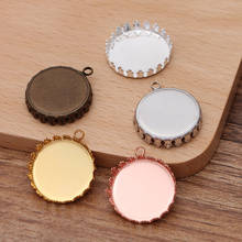 100 PCS Inner 15mm 20mm 25mm Round Crown Pendant Base Copper 6 Colors Plated Connectors Blank Setting For Jewelry Making 2024 - buy cheap