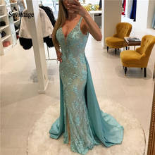 Sevintage Deep V Neck Mermaid Evening Dresses Lace Beaded Prom Dress with Skirt Formal Party Gowns Robe De Soiree 2024 - buy cheap