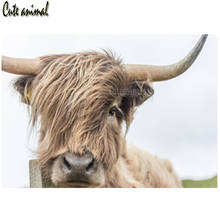 5d diamond painting Highland cattle scotland animal diamond embroidery cross stitch kit Diamond mosaic full drill square round 2024 - buy cheap