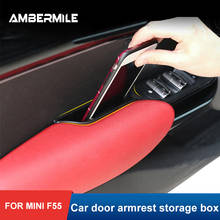Ambermilha abs para mini cooper f55, 4 peças, acessórios rígidos, porta lateral do carro, apoio de braço, caixa de armazenamento, organizador, estilo de carro 2024 - compre barato
