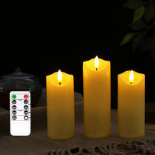 Velas LED con pilas AA, pilar con Control remoto, sin llama, sin humo, luz decorativa realista para boda y Año Nuevo 2024 - compra barato