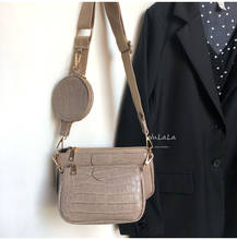 Женская сумка-мессенджер аллигатора, с широким ремнем, 3 сумки в комплекте 2024 - купить недорого