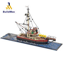 BuildMoc Expert Sets Fishing Boat MOC Cruise Ship Ocean Exploration Shark Boat Building Blocks Bricks Kids Toys for Children 2024 - buy cheap