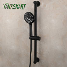 YANKSMART-barra deslizante de ducha ajustable para baño, juego de grifo de ducha montado en la pared, grifos de mano para bañera, color negro 2024 - compra barato