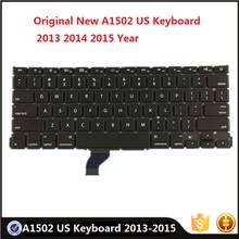 Клавиатура A1502 с американской раскладкой и подсветкой для Macbook Pro Retina, запасная Клавиатура для ноутбука 13 дюймов 2013-2015, ME864, ME866, MGX72, MGX92, MF839, оригинал 2024 - купить недорого