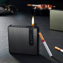 Portable Cigarette Case Lighter Tobacco Box 16pcs Cigarettes Holder Box creative fuel Lighter Automatic Windproof Gadget For Men 2024 - buy cheap
