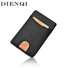 DIENQI-tarjetero minimalista de fibra de carbono para hombre, protector antirrobo para tarjetas bancarias, billetera de bolsillo frontal, funda para tarjetas de crédito 2024 - compra barato