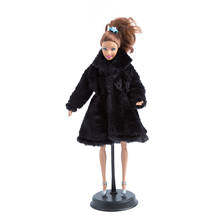 NK-abrigo negro de lana para niños, ropa de invierno Noble, accesorios de vestido de moda de alta calidad, ropa para muñeca Barbie, casa de muñecas, juguete para niños 7B 5X 2024 - compra barato