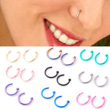 2PCS 2020 New Medical Titanium Punk Clip on Fake Piercing Body Nose Lip Rings Unisex Nose Ring Women Septum Piercing Jewelry 2024 - buy cheap