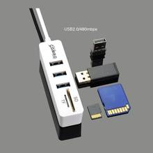 3 Port USB 2.0 Hub Splitter Combo Micro USB Connector Cable OTG SD/TF Card Reader 2024 - buy cheap