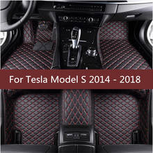 Car Floor Mats Flash Mat Leather Custom Foot Pads Automobile Carpet Car Cover For Tesla Model S 2014 2015 2016 2017 2018 2024 - buy cheap