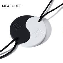 Collar de piedra de llave en blanco y negro, colgante de Yin y Yang para parejas, joyería con estilo por separado, 2 uds. 2024 - compra barato
