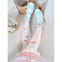 Lolita socks women's print kawaii harajuku cute socks velvet print knee socks Lolita Japanese socks 2024 - buy cheap