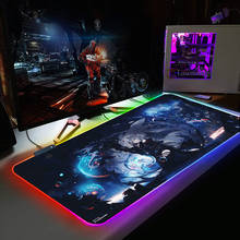 Arknights-alfombrilla de ratón para juegos, tapete con borde de bloqueo para Gamer, teclado para ordenadores, retroiluminación RGB, XXL Mause, alfombrilla de escritorio retroiluminada 2024 - compra barato